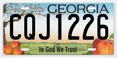 GA license plate CQJ1226