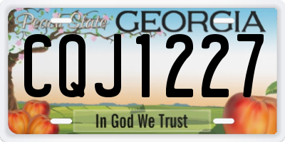 GA license plate CQJ1227