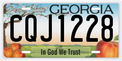 GA license plate CQJ1228