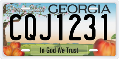 GA license plate CQJ1231