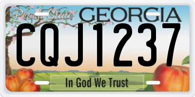 GA license plate CQJ1237