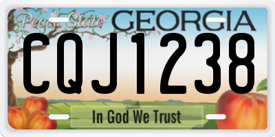 GA license plate CQJ1238