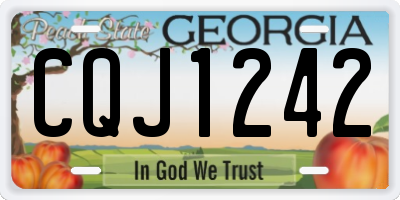 GA license plate CQJ1242