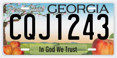 GA license plate CQJ1243