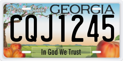 GA license plate CQJ1245