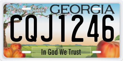 GA license plate CQJ1246