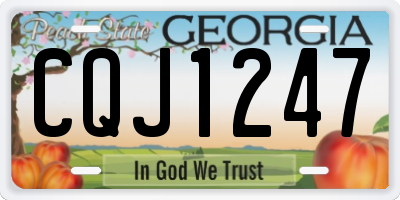 GA license plate CQJ1247