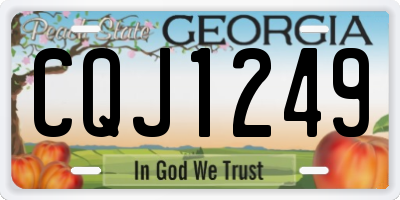 GA license plate CQJ1249