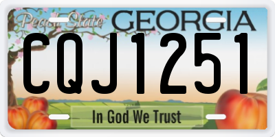 GA license plate CQJ1251