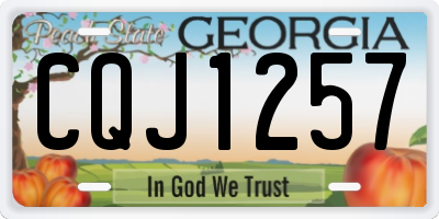 GA license plate CQJ1257
