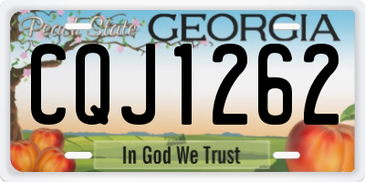 GA license plate CQJ1262