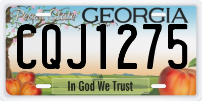GA license plate CQJ1275