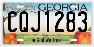 GA license plate CQJ1283
