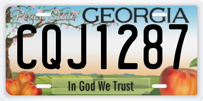 GA license plate CQJ1287