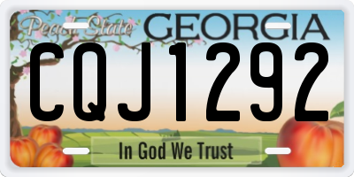 GA license plate CQJ1292