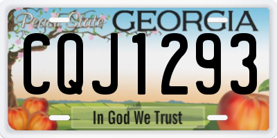 GA license plate CQJ1293
