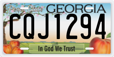 GA license plate CQJ1294