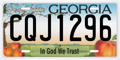 GA license plate CQJ1296