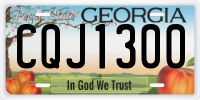 GA license plate CQJ1300