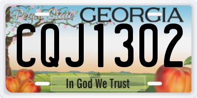 GA license plate CQJ1302