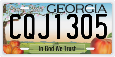 GA license plate CQJ1305