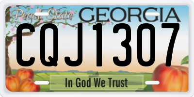 GA license plate CQJ1307