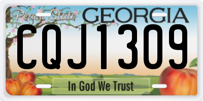 GA license plate CQJ1309