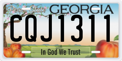 GA license plate CQJ1311
