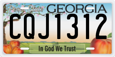 GA license plate CQJ1312
