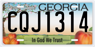 GA license plate CQJ1314