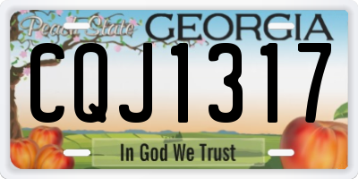 GA license plate CQJ1317