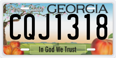GA license plate CQJ1318