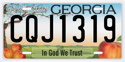 GA license plate CQJ1319
