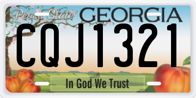 GA license plate CQJ1321