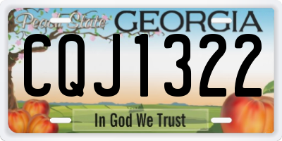 GA license plate CQJ1322