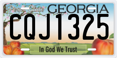GA license plate CQJ1325