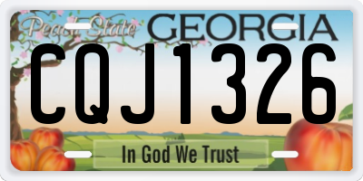 GA license plate CQJ1326