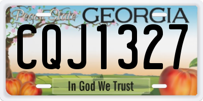 GA license plate CQJ1327