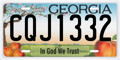 GA license plate CQJ1332