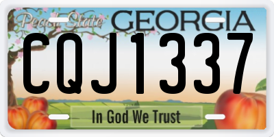 GA license plate CQJ1337