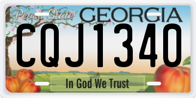 GA license plate CQJ1340