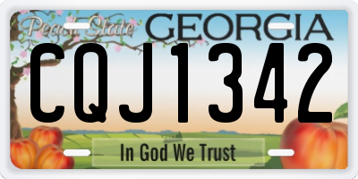 GA license plate CQJ1342