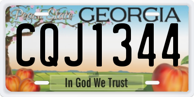 GA license plate CQJ1344