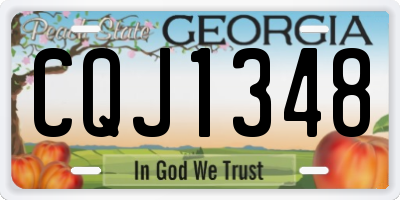 GA license plate CQJ1348