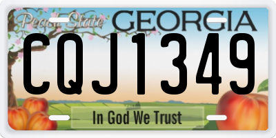 GA license plate CQJ1349