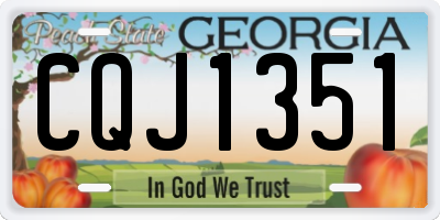 GA license plate CQJ1351