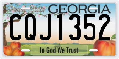 GA license plate CQJ1352