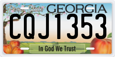 GA license plate CQJ1353
