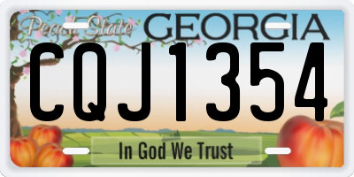 GA license plate CQJ1354