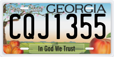 GA license plate CQJ1355